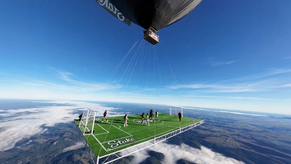 Stake Launches Floating Football Match at 10,000 Feet